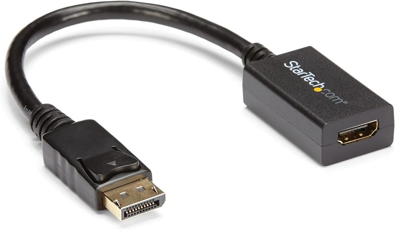 Startech.Com Displayport to HDMI Adapter - DP 1.2 to HDMI Video Converter 1080P - DP to HDMI Monitor/Tv/Display Cable Adapter Dongle - Passive DP to HDMI Adapter - Latching DP Connector (DP2HDMI2)