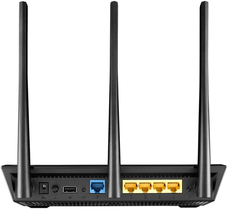 Dual-Band 3X3 AC1750 Wifi 4-Port Gigabit Router with Speeds up to 1750Mbps & Airadar to Strengthens Wireless Connections via High-Powered Amplification Beam-Forming - 2X USB 2.0 Ports (RT-AC66U)