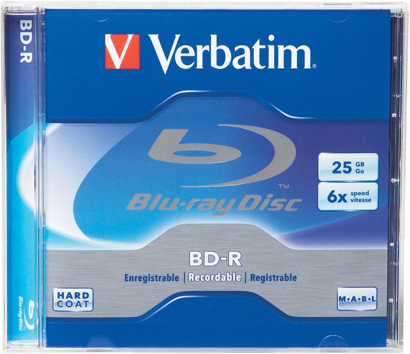 96910 BD-R 25GB 6X Blu-Ray Recordable Media Disc - 1 Disc Jewel Case Box 25GB 1Pk Jewel Case Box Media Disc