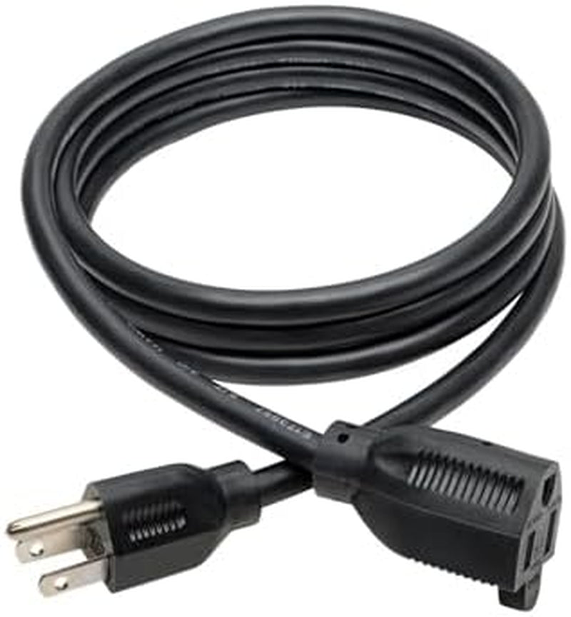 Heavy-Duty Power Extension Cord 15A, 14AWG (NEMA 5-15P to NEMA 5-15R) 6-Ft.(P024-006) Black