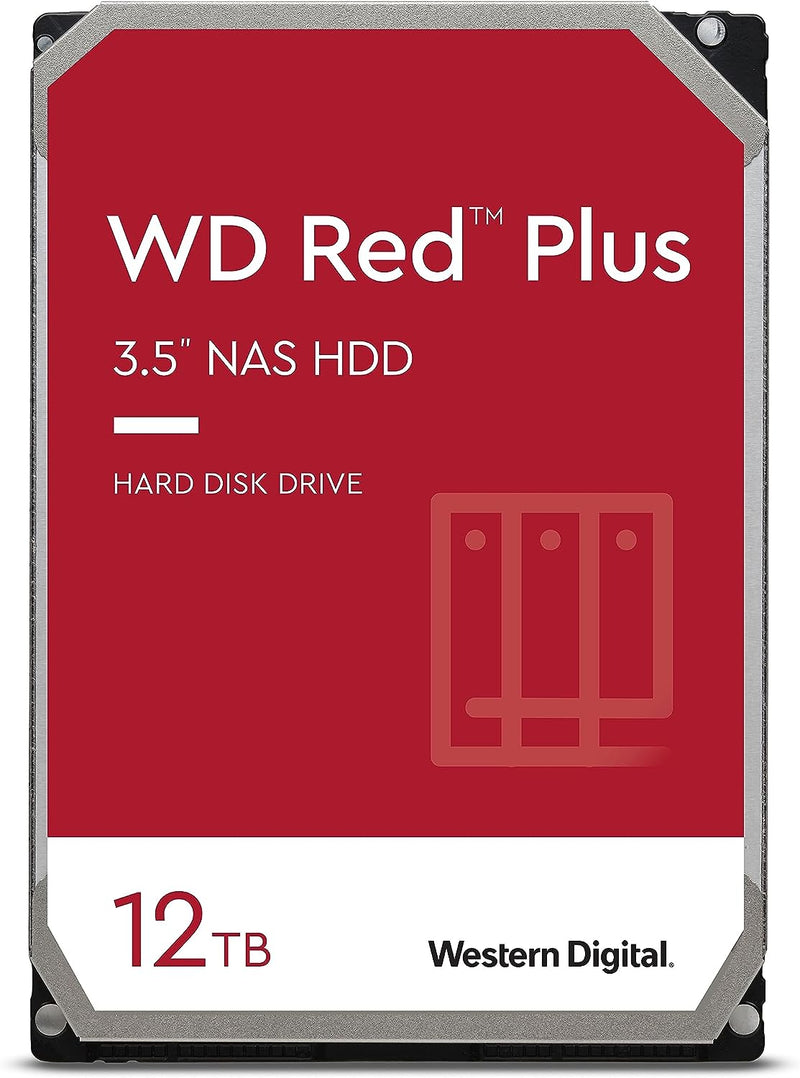 12TB WD Red plus NAS Internal Hard Drive HDD - 5400 RPM, SATA 6 Gb/S, CMR, 256 MB Cache, 3.5" - WD120EFAX 12TB Internal Hard Drive