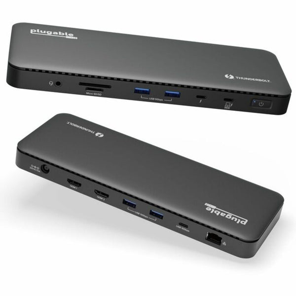 Plugable Thunderbolt 4 Dock with 100W Charging, Thunderbolt Certified, Laptop Docking Station Dual Monitor Single 8K or Dual 4K HDMI for Windows and Mac, 4X USB, Gigabit Ethernet (TBT4-UD5) - PEGASUSS 