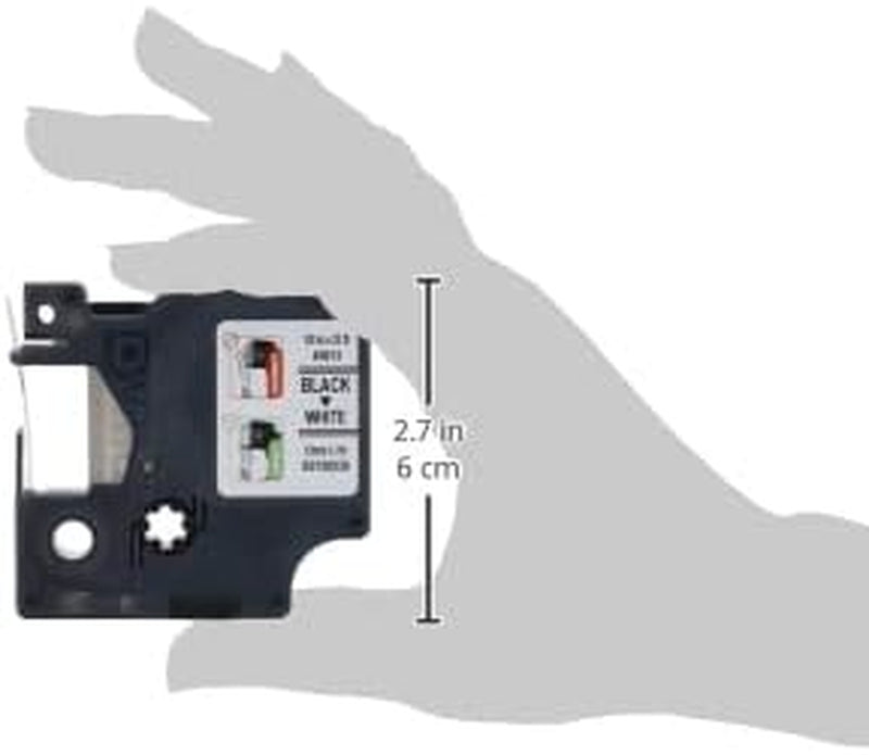 Standard D1 Labeling Tape for Labelmanager Label Makers, Black Print on White Tape, 1/2'' W X 23' L, 1 Cartridge (45013)