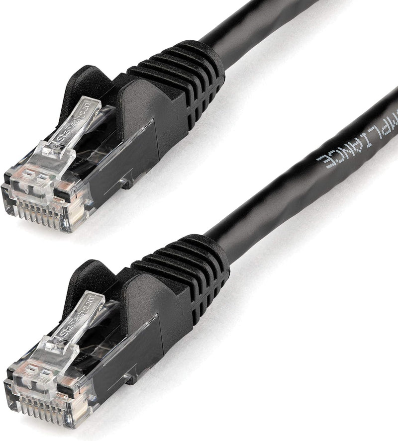 12Ft CAT6 Ethernet Cable - Black CAT 6 Gigabit Ethernet Wire -650Mhz 100W Poe RJ45 UTP Network/Patch Cord Snagless W/Strain Relief Fluke Tested/Wiring Is UL Certified/Tia (N6PATCH12BK)