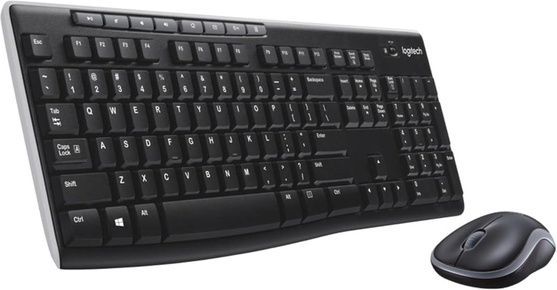 Logitech MK270 Wireless Keyboard and Mouse Combo for Windows, 2.4 Ghz Wireless, Compact Mouse, 8 Multimedia and Shortcut Keys, for PC, Laptop - Black