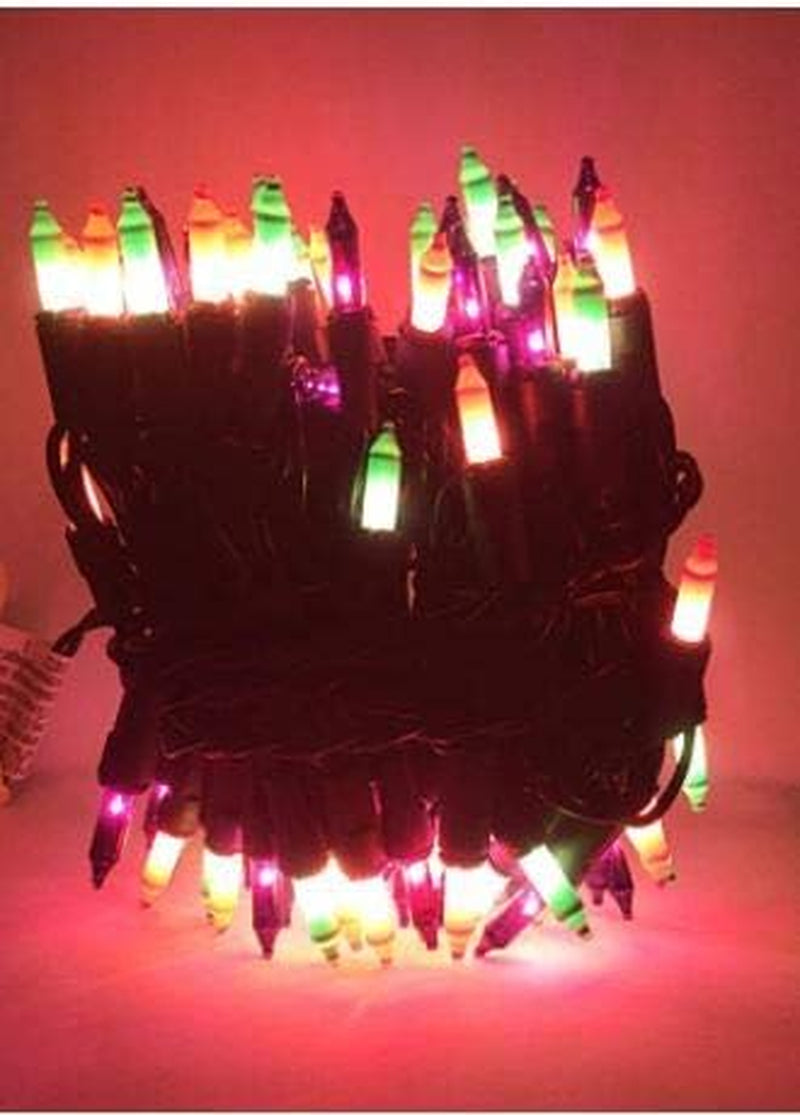 100 Count Halloween Lights Outdoor, Indoor | Purple Green, Orange Mini Lights | Outdoor Halloween Lights | Halloween Lights Indoor | Halloween String Lights | Black String Lights