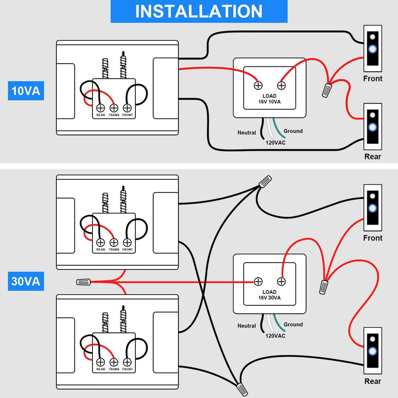 Doorbell Transformer 16V 30VA Compatible with Ring Wired Video Doorbell, UL Certification Safe Wired Doorbell 30VA Kit, Easy to Install Door Bell Transformer for Home (1 Pack)