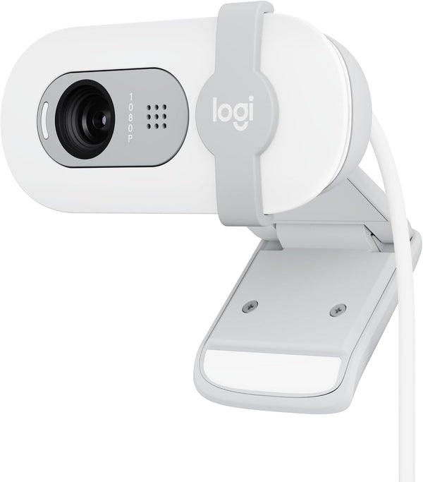 Logitech Brio 100 Full HD 1080P Webcam for Meetings and Streaming, Auto-Light Balance, Built-In Mic, Privacy Shutter, USB-A, for Microsoft Teams, Google Meet, Zoom and More - off White