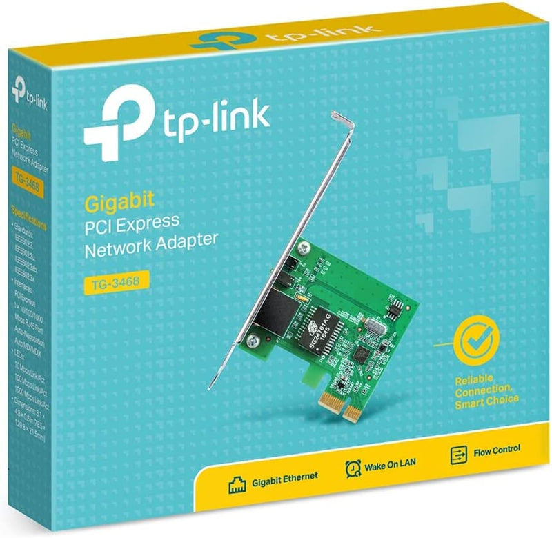 10/100/1000Mbps Gigabit Ethernet PCI Express Network Card (TG-3468), PCIE Network Adapter, Network Card, Ethernet Card for PC, Win10/11 Supported