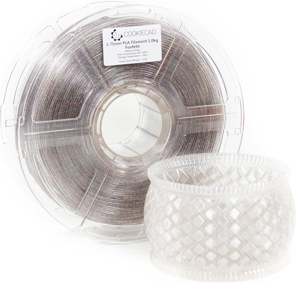 Funfetti Clear Filament with Rainbow Glitter PLA 3D Printer Filament 1.75Mm