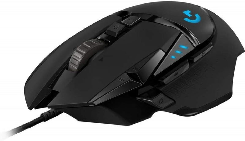 Logitech G502 HERO High Performance Wired Gaming Mouse, HERO 25K Sensor, 25,600 DPI, RGB, Adjustable Weights, 11 Programmable Buttons, On-Board Memory, PC / Mac (Renewed)