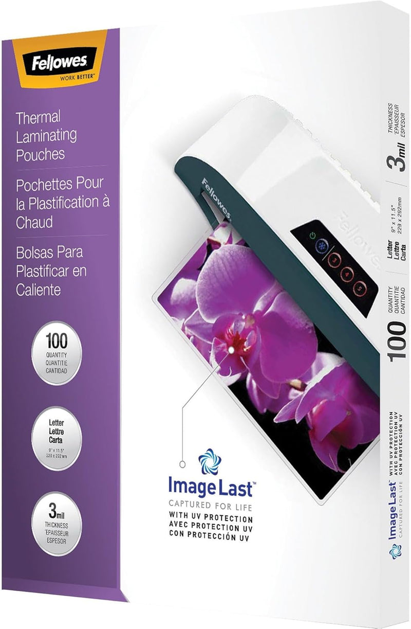 Thermal Laminating Pouches, Imagelast, Jam Free, Letter Size, 3 Mil, 100 Pack (52454)