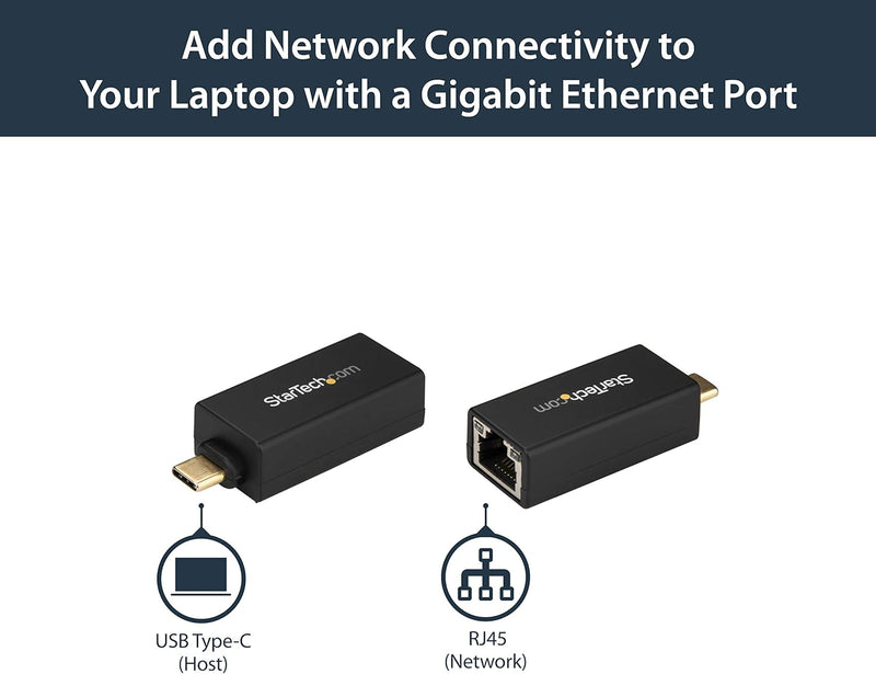 USB C to Gigabit Ethernet Adapter - 1Gbps NIC USB 3.0/USB 3.1 Type C Network Adapter - 1Gbe USB-C to RJ45/LAN Port Thunderbolt 3 Compatible Windows Macbook Pro Chromebook (US1GC30DB)