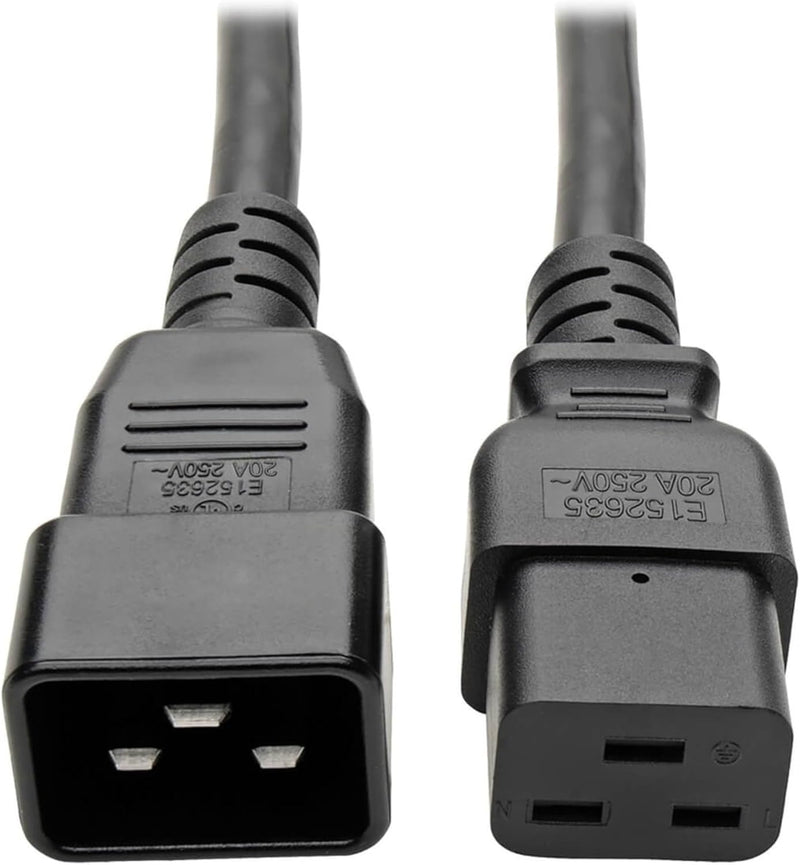 Heavy-Duty Computer Power Extension Cord for Servers and Computers 20A, 12AWG (IEC-320-C19 to IEC-320-C20) 6-Ft.(P036-006)