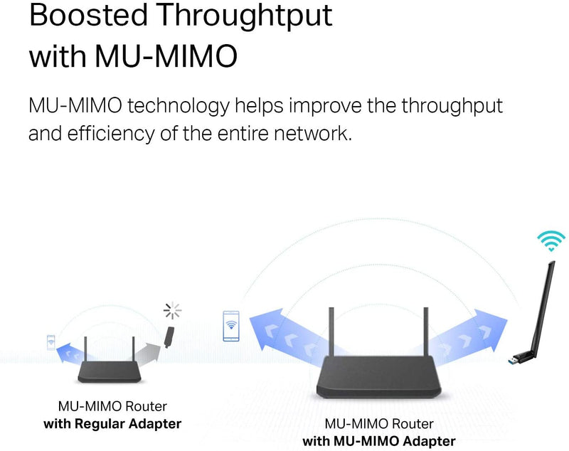 USB Wifi Adapter for Desktop PC, AC1300 USB 3.0 Wireless Dual Band Network Adapter with High Gain Antenna(Archer T3U Plus), MU-MIMO, Windows 11/10/8.1/8/7/XP, Mac OS 10.9-10.15