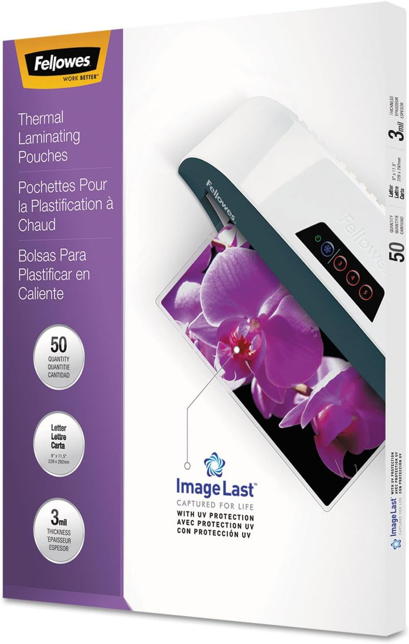 Thermal Laminating Pouches, Imagelast, Jam Free, Letter Size, 3 Mil, 50 Pack (52225)