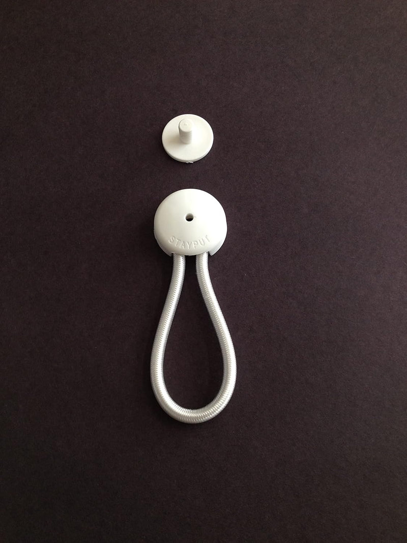 Stayput 8" White Shock Cord & Fastener for Canvas Covers, 4 Pack - Cord Length Is 8" End to End W/Out Loop