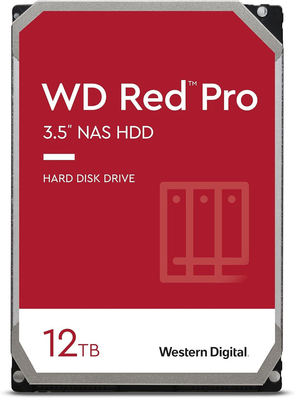 12TB WD Red Pro NAS Internal Hard Drive HDD - 7200 RPM, SATA 6 Gb/S, CMR, 256 MB Cache, 3.5" - WD121KFBX