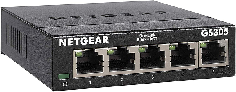 5-Port Gigabit Ethernet Unmanaged Switch (GS305) - Home Network Hub, Office Ethernet Splitter, Plug-And-Play, Silent Operation, Desktop or Wall Mount