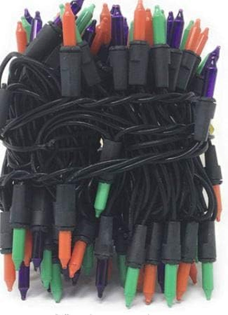 100 Count Halloween Lights Outdoor, Indoor | Purple Green, Orange Mini Lights | Outdoor Halloween Lights | Halloween Lights Indoor | Halloween String Lights | Black String Lights