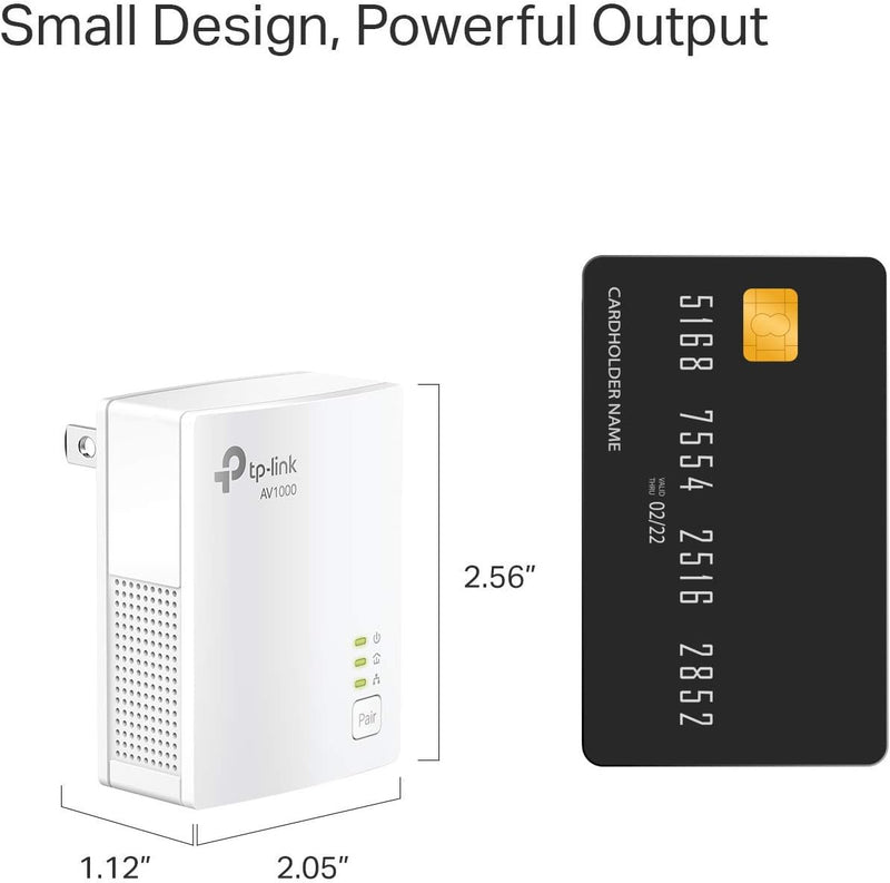 Tp-Link Powerline Ethernet Adapter - AV1000 Gigabit Port, Plug&Play, Ethernet over Power, Nano Size, Ideal for Smart TV, Online Gaming, Wired Connection Only, Add-On Unit (TL-PA7017) (Renewed)