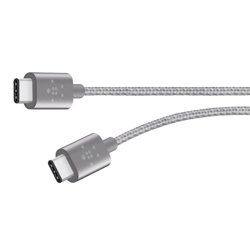 USB-IF Certified MIXIT 6-Foot Metallic USB-C to USB-C (USB Type C) Charge Cable (Grey), Gray (F2Cu041Bt06-Gry)