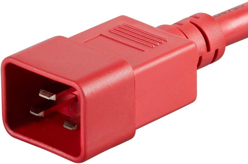 Power Cable/Cord - 3 Feet - Red | 14AWG for PDU 15A (IEC 60320 C13 to IEC 60320 C20)