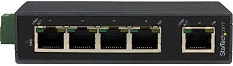 5-Port Ethernet Switch - 10/100Mbps Industrial Networking Solution - Ip30-Rated Energy Efficient Internet Switch (IES5102), Black