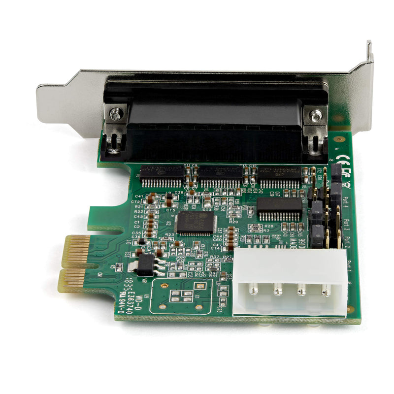 StarTech.com 4-port PCI Express RS232 Serial Adapter Card - PCIe RS232 Serial Host Controller Card - PCIe to Serial DB9 - 16950 UART - Low Profile Expansion Card - Windows & Linux (PEX4S953LP)