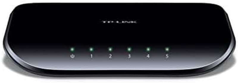 5 Port Gigabit Ethernet Network Switch | Plug and Play | Desktop or Wall-Mount | Plastic Case Ethernet Splitter | Fanless | Traffic Optimization | Unmanaged (Tl-Sg1005D),Black