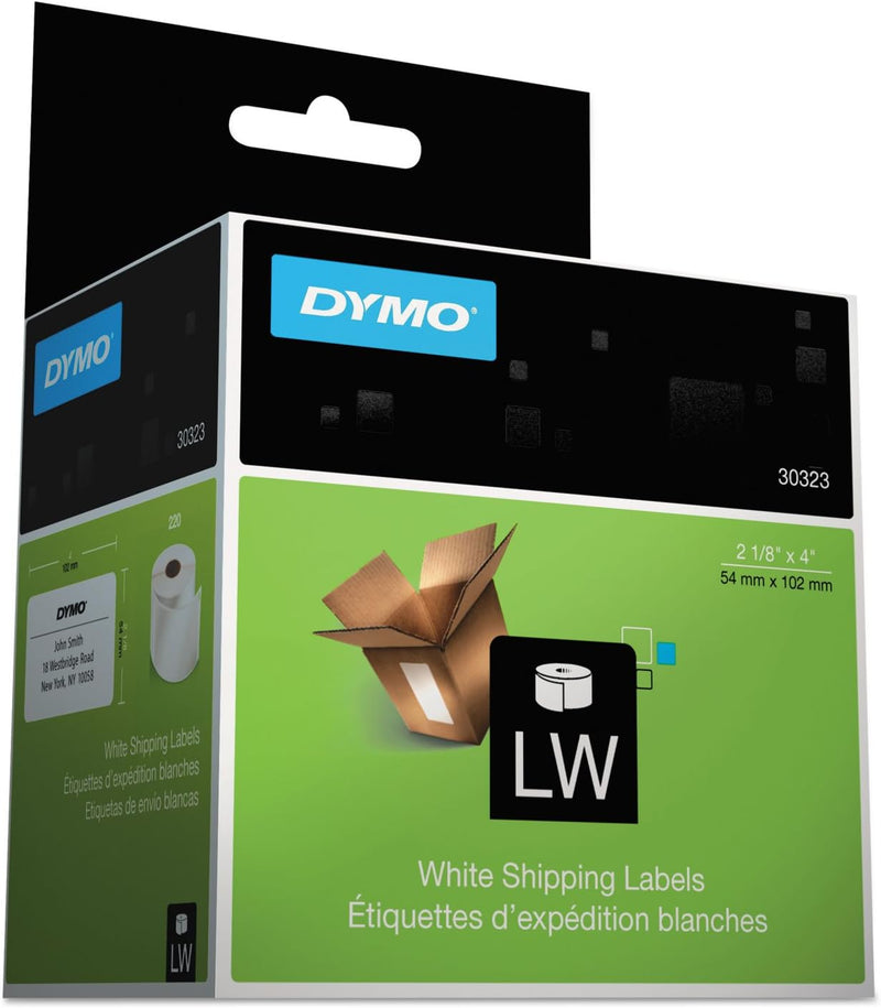 DYMO 30323 Labelwriter Shipping Labels, 2 1/8 X 4, White, 220 Labels/Roll