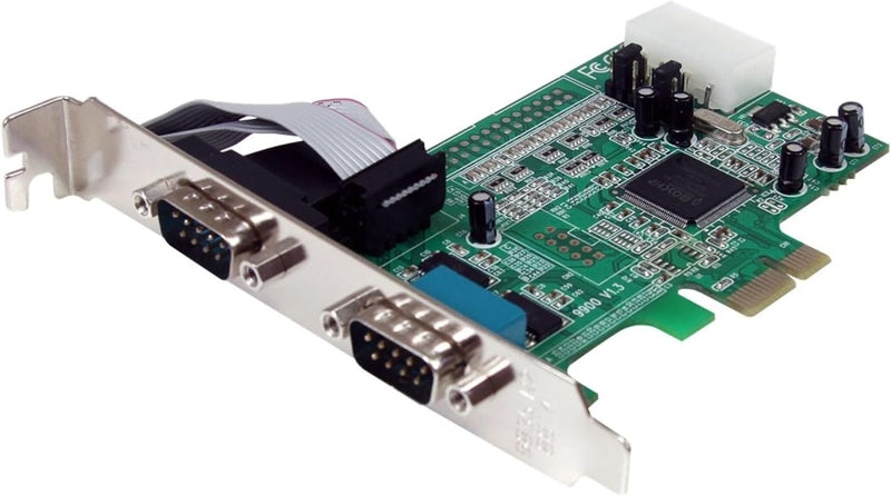 2-Port PCI Express RS232 Serial Adapter Card - Pcie RS232 Serial Host Controller Card - Pcie to Dual Serial DB9 Card - 16550 UART - Expansion Card - Windows & Linux (PEX2S553)