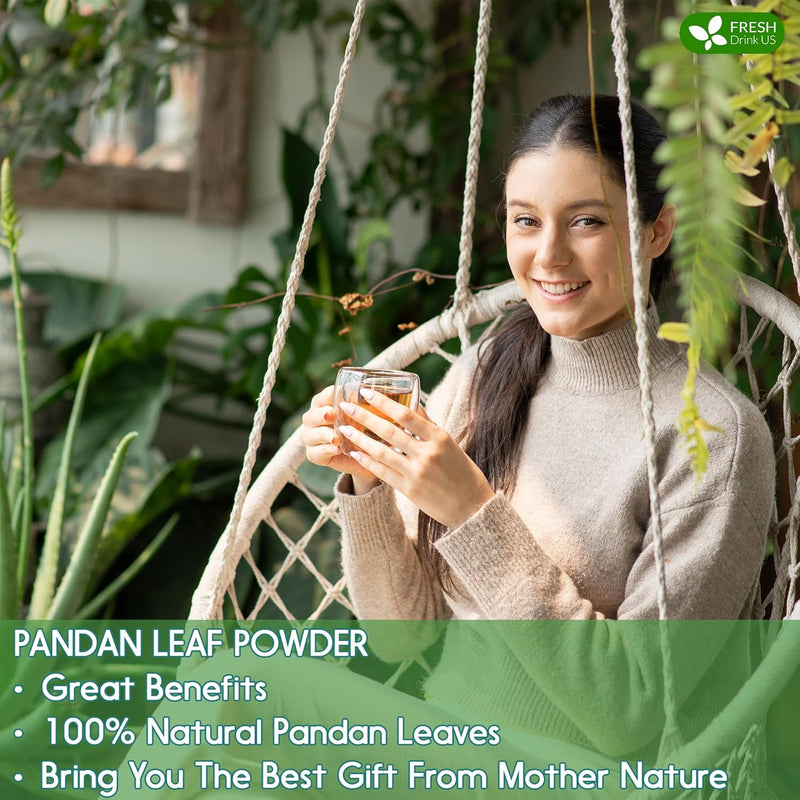 , Premium 4.5Oz Pandan Leaf Powder, 100% Natural and Pure from Pandan Dried Leaves, Emerald Pandan Leaf Powder, Green Food Coloring Powder, No Additives, No Gluten, Vegan.