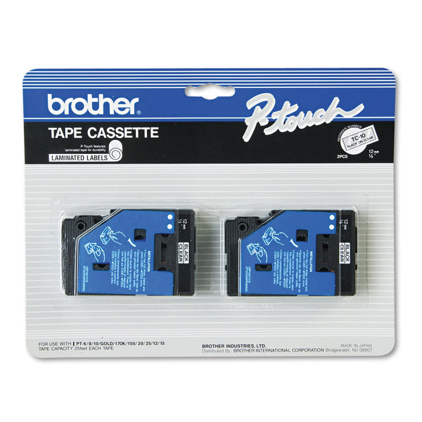 BRT-TC10 TC Style Replacement Tape Cartridge for P-Touch Labeler (Pack of 2)