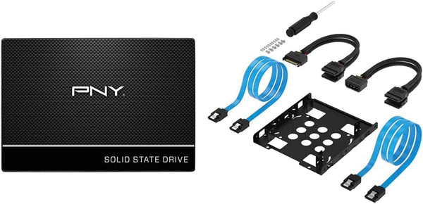 CS900 1TB 3D NAND 2.5" SATA III Internal Solid State Drive (SSD) - (SSD7CS900-1TB-RB) & SABRENT 3.5 Inch to X2 SSD / 2.5 Inch Internal Hard Drive Mounting Kit 1TB Sata 2.5 SSD + 3.5 Inch to X2 SSD