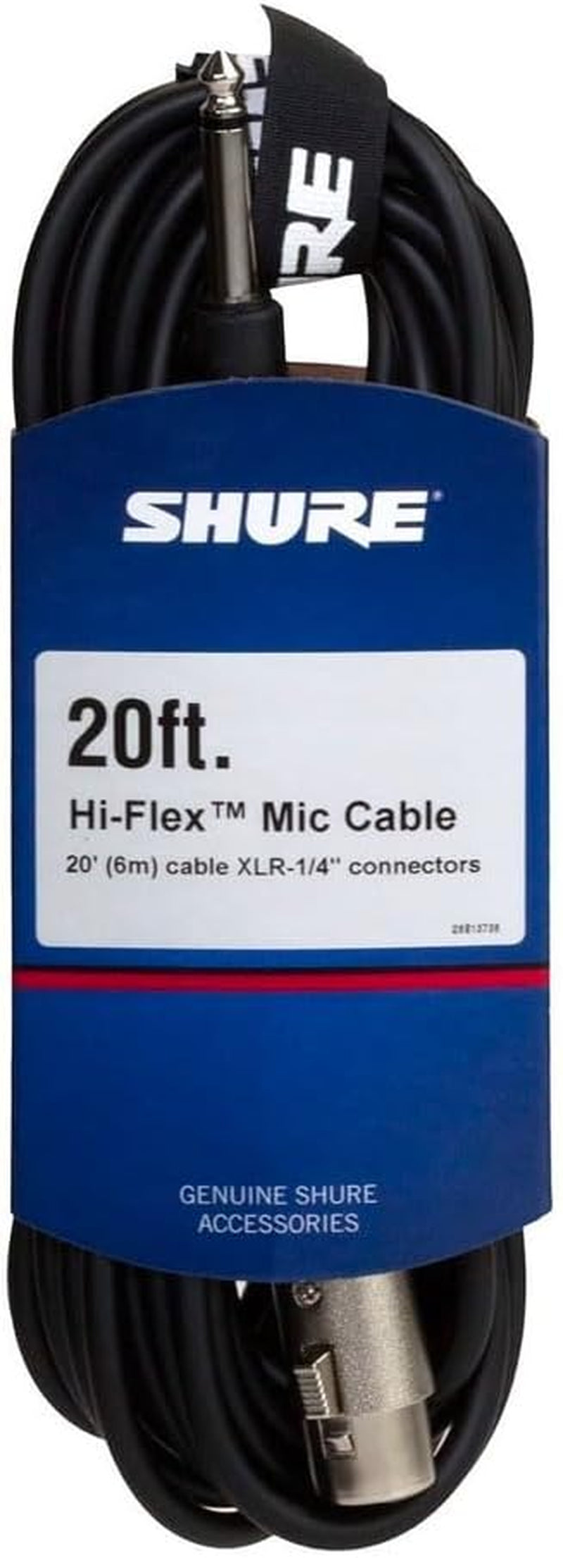 Shure C20AHZ 20-Feet Cable with 1/4-Inch Phone Plug on Equipment End (Pin 2 Hot)