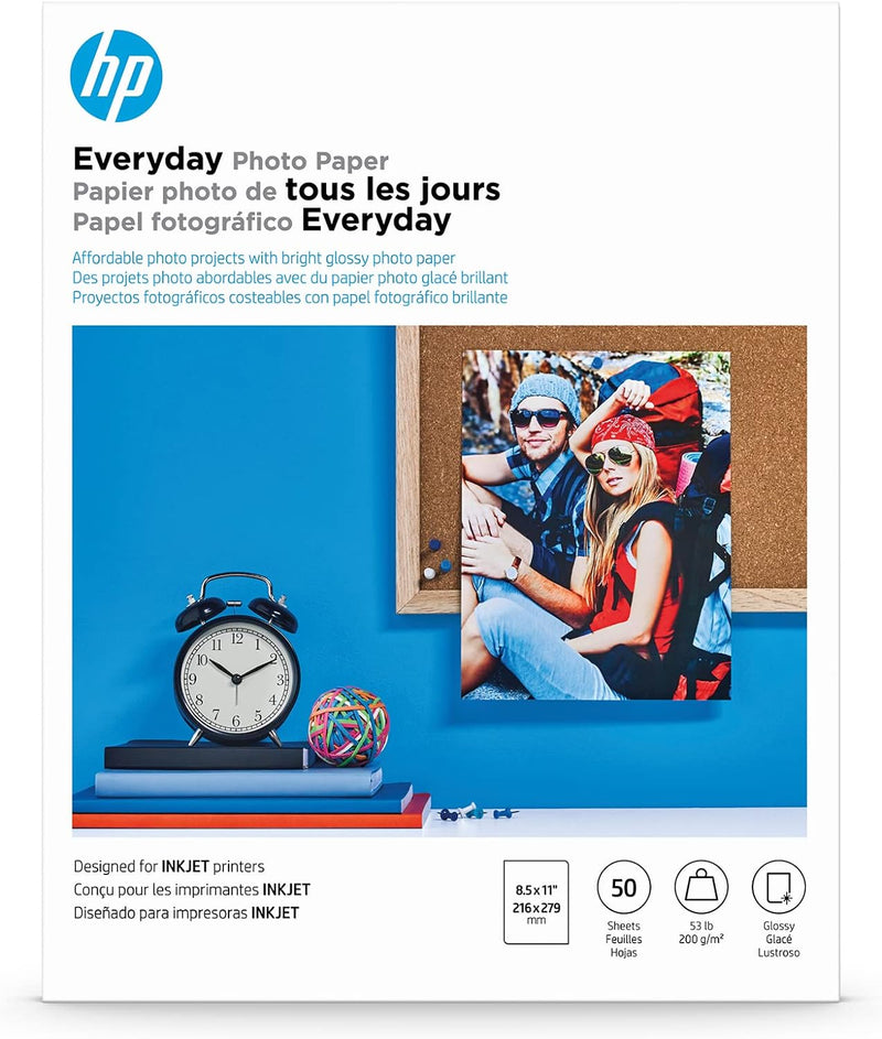 Everyday Photo Paper, Glossy, 8.5X11 In, 50 Sheets (Q8723A)