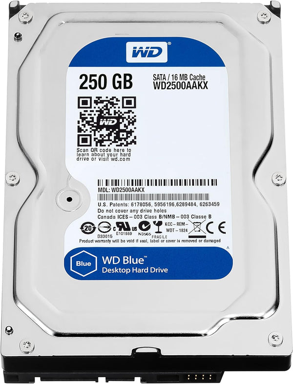 Blue 250GB Everyday PC Desktop Hard Drive: 3.5 Inch, SATA 6 Gb/S, 7200 RPM, 16MB Cache (2500AAKX) (Old Model) 250 GB