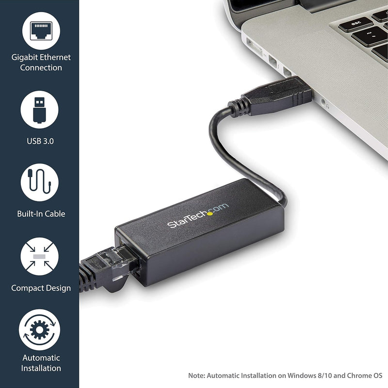 USB to Ethernet Adapter, USB 3.0 to 10/100/1000 Gigabit Ethernet LAN Adapter, USB to RJ45 Adapter, TAA Compliant