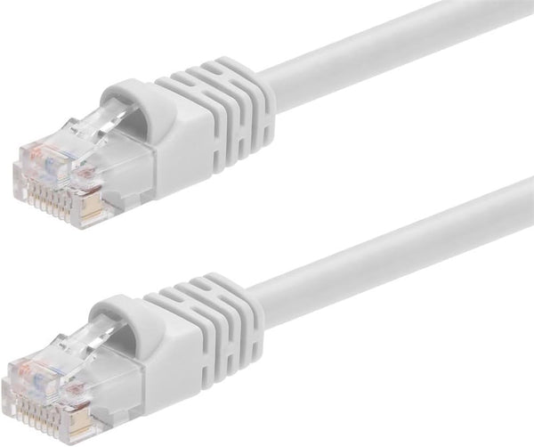 Cat6 Ethernet Patch Cable - Snagless RJ45, Fullboot, 24AWG Stranded Pure Bare Copper Wire, 550Mhz, UTP, 100 Feet, White