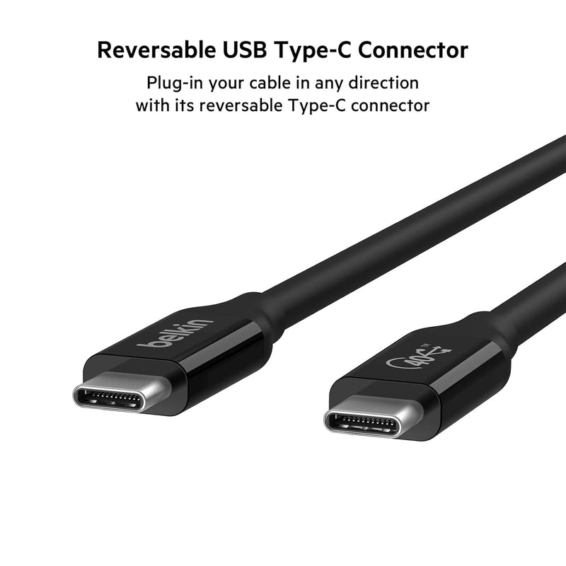 USB 4 Cable, 2.6Ft (0.8M) USB IF Certified with Power Delivery up to 100W, 40 Gbps Data Transfer Speed and Backwards Compatible with Thunderbolt 3, USB 3.2, and More