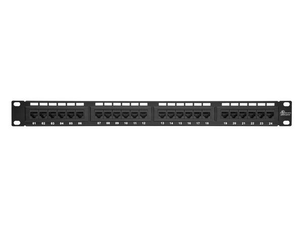 Monoprice 24 Port Cat6 110 Type Patch Panel Black - PEGASUSS 