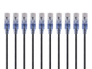 Monoprice 10-Pack, SlimRun Cat6A Ethernet Network Patch Cable, 14ft Black - PEGASUSS 