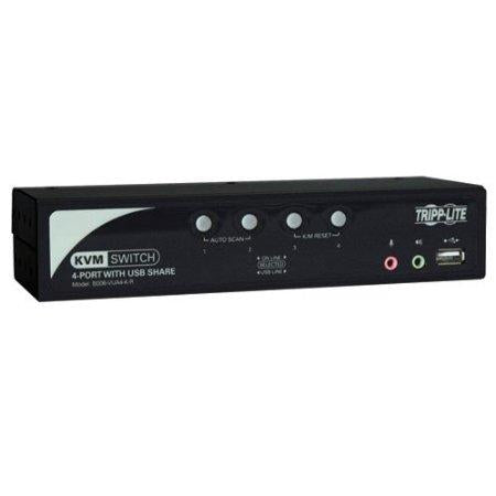 Tripp Lite by Eaton 4-Port KVM Switch with Audio, OSD and Peripheral Sharing - PEGASUSS 