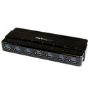 StarTech.com 7 Port SuperSpeed USB 3.0 Hub - 5Gbps - Desktop USB Hub with Power Adapter - Black - PEGASUSS 