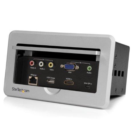 StarTech.com Conference Table Connectivity Box - HDMI / VGA / Mini DisplayPort to HDMI Output with Fast Charge USB Port