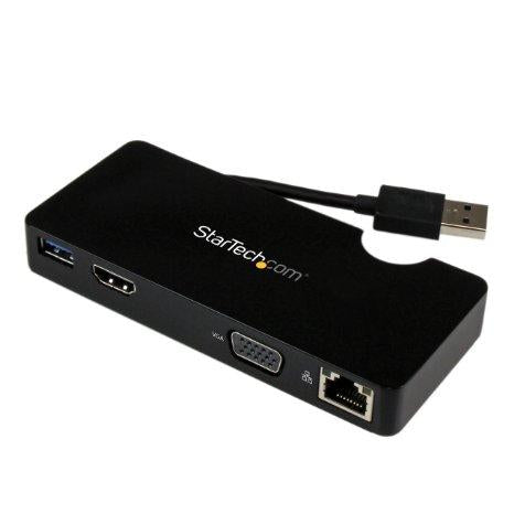 StarTech.com Travel Docking Station for Laptops - HDMI or VGA - USB 3.0 - Portable Universal Laptop Mini Dock - PEGASUSS 