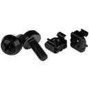 StarTech.com M6 x 12mm - Screws and Cage Nuts - 100 Pack, Black - M6 Mounting Screws & Cage Nuts for Server Rack & Cabinet - PEGASUSS 
