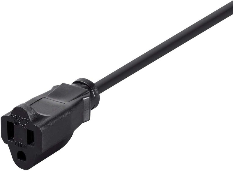 105296 1Ft 16AWG Power Extension Cord Cable, 13A (NEMA 5-15P to NEMA 5-15R),Black - 13A