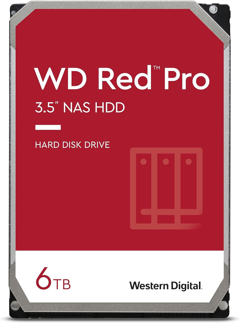 6TB WD Red Pro NAS Internal Hard Drive HDD - 7200 RPM, SATA 6 Gb/S, CMR, 256 MB Cache, 3.5" - WD6003FFBX